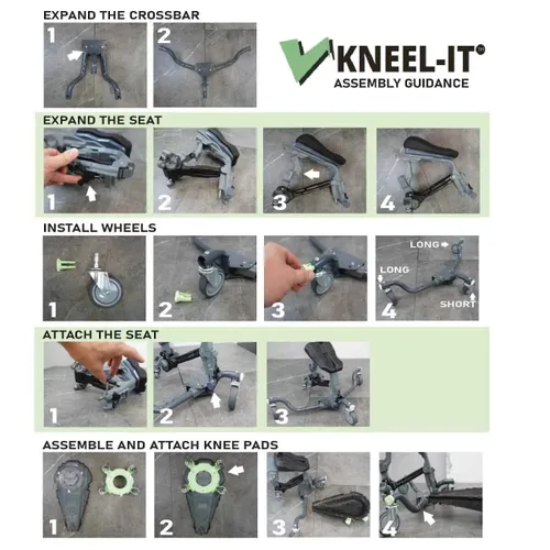 Vista 8 de Rodilleras rodantes V3, rodilleras móviles ergonómicas duraderas con asiento, capacidad de giro de 360°, soporta 360 libras, compactables, óptimas