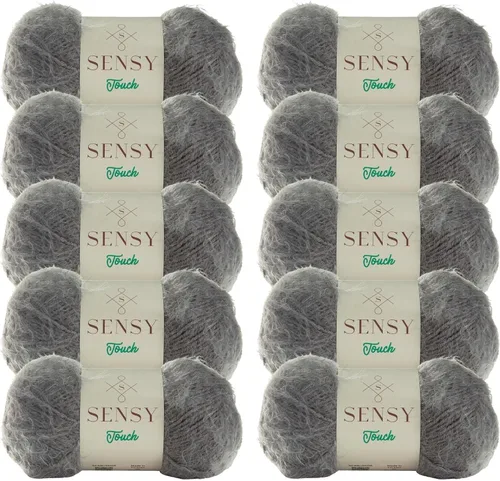 Vista 38 de Sensy Touch - Ovillo de lana, 3.5 onzas, 268 yardas, calibre 3 claro (blanco)