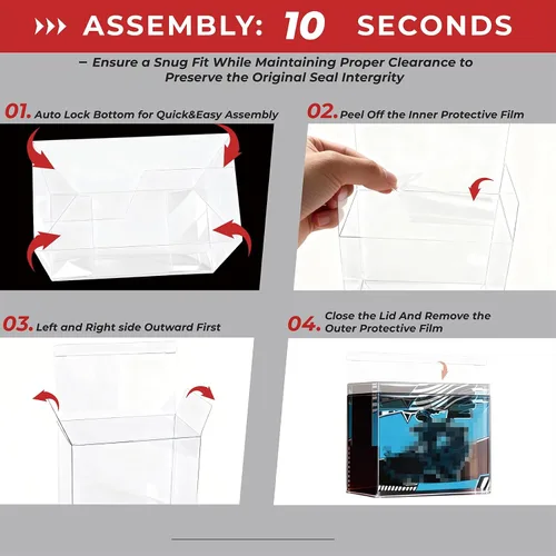 Vista 6 de Heetobcos Funda protectora ETB de plástico PET – 0.020 in transparente Elite Trainer Box Protector – Funda ETB compatible con cajas Elite Trainer