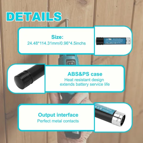 Vista 5 de CREABEST Paquete de 2 baterías Ni-MH de 3.6V 4.0Ah para Black & Decker Versapak VP100