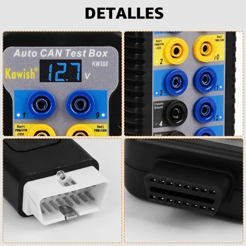 Vista 8 de Caja de ruptura OBD2 con indicador de luz LED, caja de ruptura OBDII profesional de 16 pines, herramienta de prueba de diagnóstico eléctrico