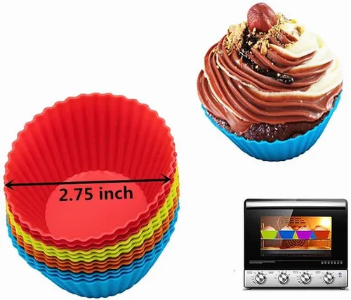 Vista 3 de Xindejia Juego de 24 moldes de silicona para hornear muffins, cupcakes