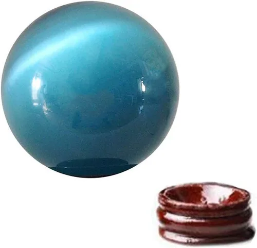 Vista 4 de Feng Shui - Bola curativa de cristal de ojo de gato de cuarzo natural de 1.6 pulgadas, bola de cristal de Feng Shui para riqueza y proteger la casa