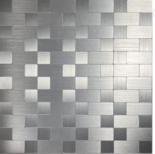 Vista 9 de XUANINY Azulejos de metal para salpicaduras de despegar y pegar, adhesivo de pared 3D de mosaico de aluminio autoadhesivo para cocina
