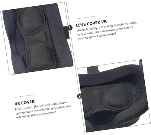 Vista 5 de Mikikit 2 pcs Vr Portable Lens Game Soft Virtual rift Anti- Compatible rift Rift Cover Black Scratch- Washable Sponge for Reality S Proof