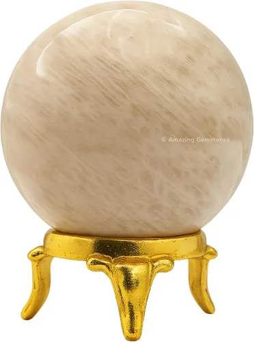 Vista 83 de Amazing Gemstone Bola de cristal de Amazonita con soporte, bolas de meditación de esfera de cristal de 2 pulgadas para brujería y bolas decorativas