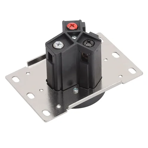 Vista 4 de NEMA 10-30R 30 amperios 125/250 V 2 polos 3 cables receptáculo de montaje empotrado, certificación ETL, toma de corriente de hoja recta