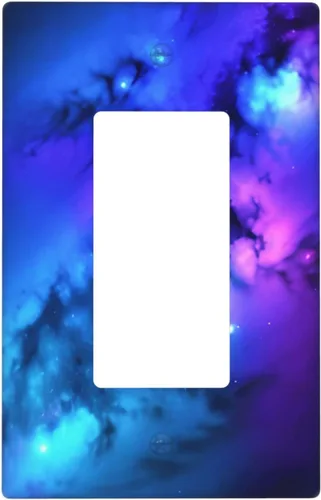 Vista 8 de Cubierta de placa de pared para interruptor de luz dúplex individual Galaxy para el hogar, dormitorio, cocina, decorativo, 4.5 x 2.76 pulgadas