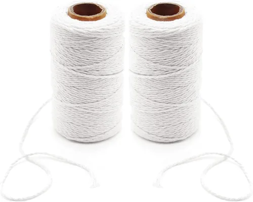 Vista 10 de Benvo cuerda de cocina de 200 metros de yute natural de 2 hilos, 2 mm de grosor, cuerda de carnicero, para hornear, salchichas, manualidades, DIY