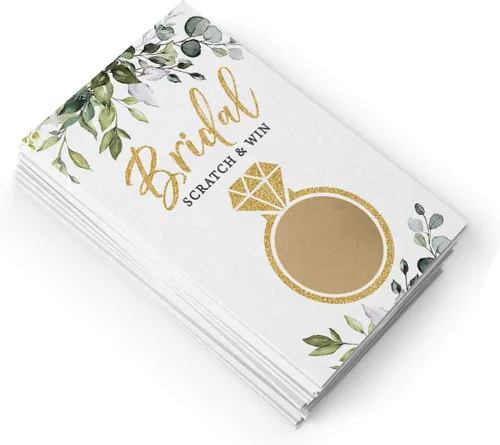 Vista 5 de Printed Party Juego de rascar para despedida de soltera, boletos de lotería de anillos, juego de 30