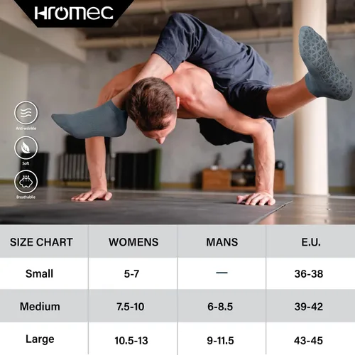 Vista 5 de Calcetines de yoga antideslizantes con agarres para pilates ballet barras descalzo calcetines antideslizantes de hospital para mujeres y hombres