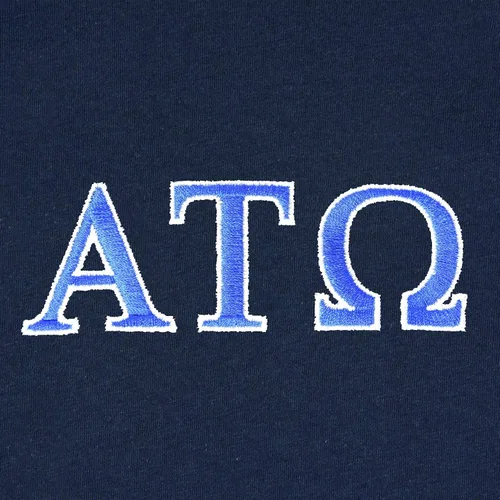 Vista 2 de DALIX Alpha Tau Omega Greek Letters Camiseta de Fraternidad Bordada para Hombre