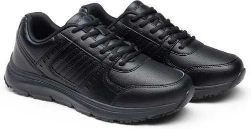 Vista 3 de Bruno Marc Zapatos de trabajo antideslizantes para hombre, zapatos de trabajo ligeros impermeables y tenis de restaurante o servicio de alimentos