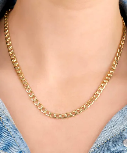 Vista 2 de Barzel Collar de cadena de oro chapado en oro de 18 quilates eslabones cubanos de 0.079in, 0.118in, 0.157in, 0.197in, para mujeres u hombres