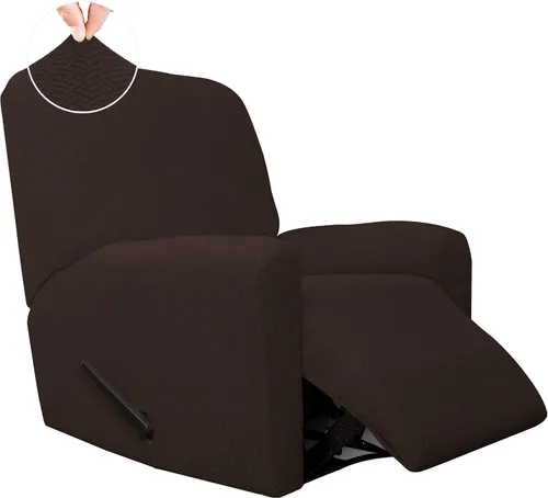Vista 39 de Easy-Going Funda de sofá reclinable de jacquard elástico, suave de 4 piezas, con lazo elástico, protector de muebles lavable para niños, mascotas