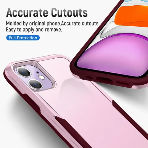 Vista 5 de Yiakeng Funda para iPhone 11, iPhone 11 con protector de pantalla HD, PC híbrida + TPU a prueba de golpes Defender Pioneer Anti-Shock Phone Case