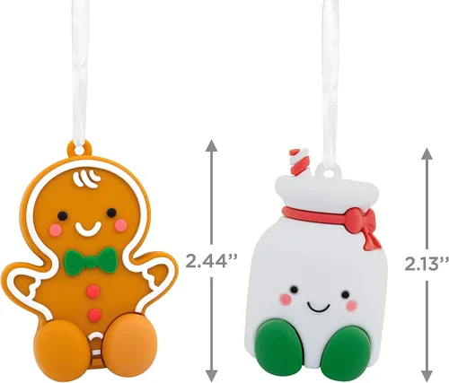 Vista 4 de Hallmark Better Together - Adornos magnéticos de Navidad de pan de jengibre y leche, juego de 2