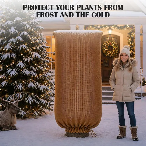 Vista 6 de Bolsas extra grandes de arpillera para plantas de invierno de 79 x