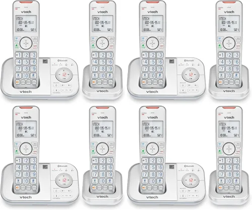 Vista 13 de VTECH VS112-3 DECT 6.0 - Teléfono inalámbrico Bluetooth 3 para el hogar con contestador, bloqueo de llamadas, identificador de llamadas Plateado