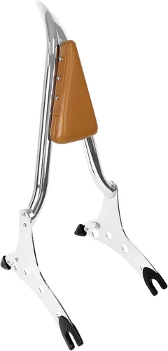 Vista 10 de Barra Sissy cromada de 29" con almohadilla trasera de respaldo para pasajero compatible con accesorios Indian Chieftain Roadmaster Springfield