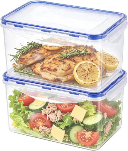 Vista 26 de KIGI Mini recipientes de plástico para almacenamiento de alimentos de 6 onzas con tapas herméticas y a prueba de fugas, ideales para almuerzo