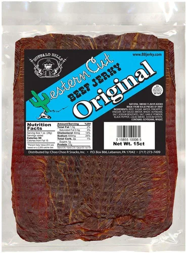 Vista 6 de Buffalo Bills 18oz Black Pepper Western Cut Big Slab Beef Jerky (15 losas de carne seca por bolsa)