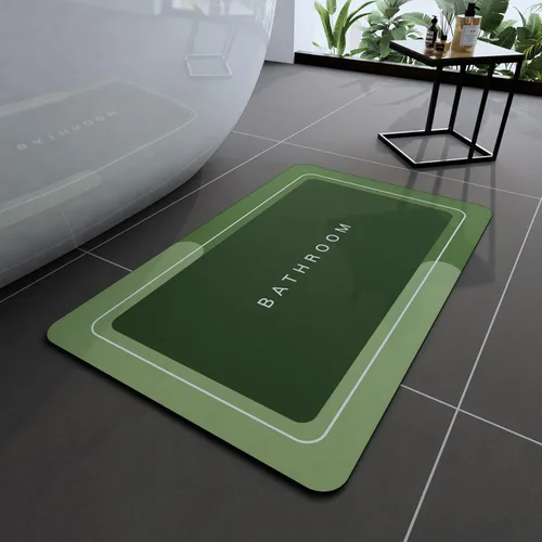Vista 64 de Tapetes de baño antideslizantes de secado rápido, tapetes de baño de goma súper absorbentes para debajo de la puerta, tapetes de baño para baño, Azul