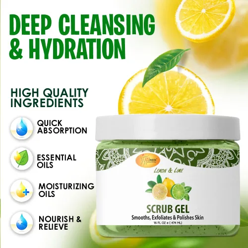 Vista 5 de SPA REDI Exfoliante exfoliante de piedra pómez, limón y lima, 16 onzas - Manicura, pedicura y exfoliante corporal infundido con ácido hialurónico