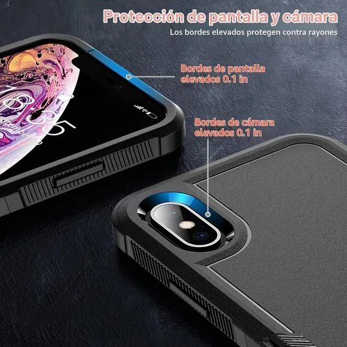 Vista 4 de SPIDERCASE Funda para iPhone Xs Max, [Protección contra Caídas de Grado Militar de 10 FT] [Antideslizante]