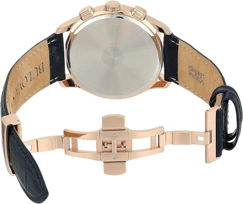 Vista 5 de Bulova Reloj cronógrafo de cuarzo para hombre con correa de cuero 97B170, Reloj de cuarzo, cronógrafo