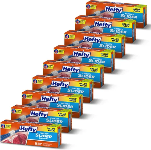 Vista 11 de Hefty Slider - Bolsas de almacenamiento para cocina, cuarto de galón, 15