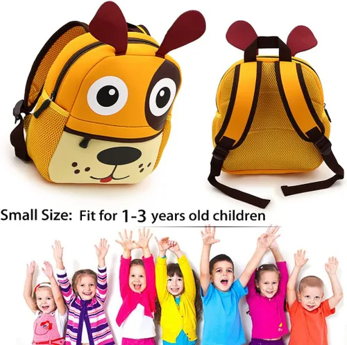 Vista 4 de Hipiwe, mochila para bebés, niños, niñas, para jardín de infantes, de neopreno, con adorables caricaturas animadas, para niños de 1 a 5 años