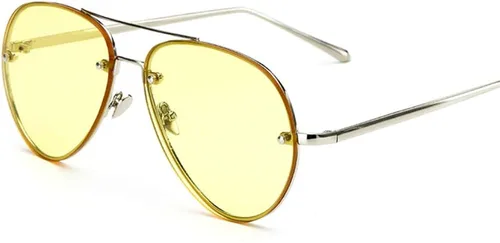 Vista 2 de Xpectrum Gafas de sol clásicas de doble puente de metal estilo aviador para mujeres y hombres, gafas de sol retro UV400 sin montura