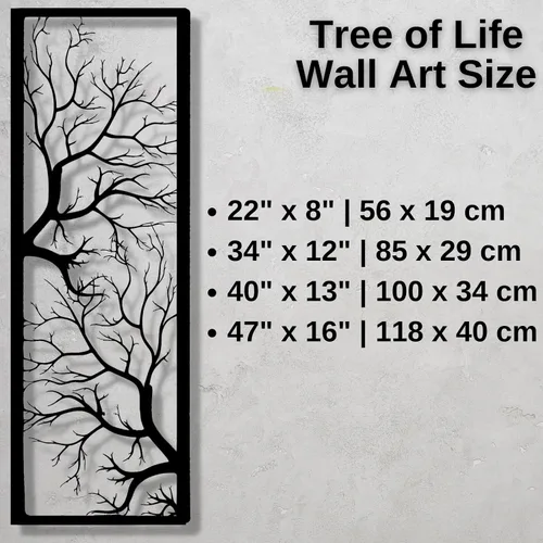 Vista 4 de Arte de pared de árbol de la vida, arte de pared de árbol de metal, letrero de árbol, decoración de pared de metal, decoración de pared de rama