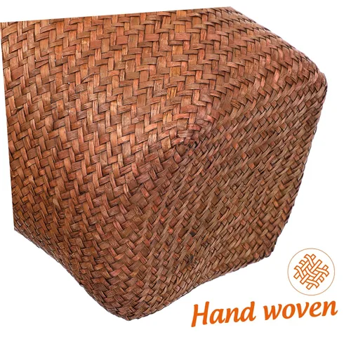 Vista 4 de Cubo de basura pequeño para basura, cesta de basura tejida para el hogar, oficina, baño, cocina, debajo del escritorio, 26/28/33CM
