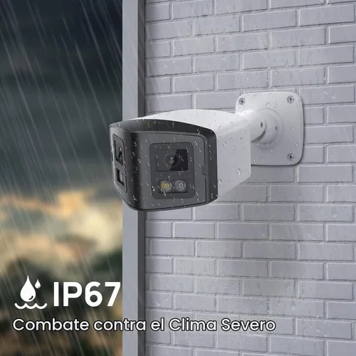 Vista 8 de PANOEAGLE Cámara de seguridad IP PoE de doble lente de 4 MP para exteriores con gran angular panorámico de 180°, visión nocturna a