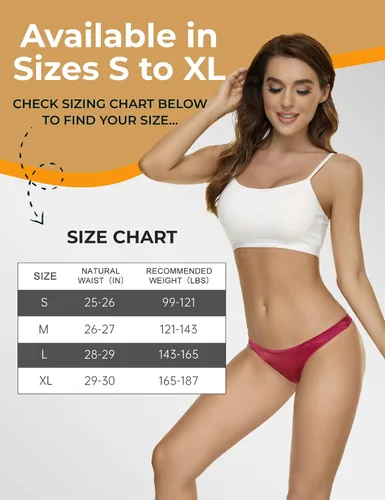Vista 4 de Seamless Thongs for Women Pack Thong Underwear Women Silk No Show Thongs for Women Satin Thong Panties for Women