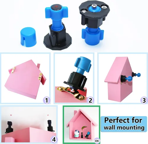 Vista 5 de Kit para colgar cuadros con marcador de ojo de cerradura - Herramienta de fijación de marcos de fotos y tornillos para colgar cuadros, tornillos