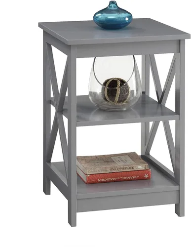 Vista 4 de Convenience Concepts Oxford Mesa Auxiliar 15.75" - Mesa Moderna de Sala de Estar con Estantes de Almacenamiento, Mesa Auxiliar de Noche Transicional