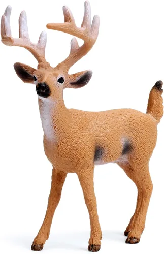 Vista 3 de UANDME Figuras de Animales del Bosque, Figuras de Criaturas del Bosque, Adornos en Miniatura para Tartas (Familia de Ciervos, Zorro, Conejo, Ardilla)