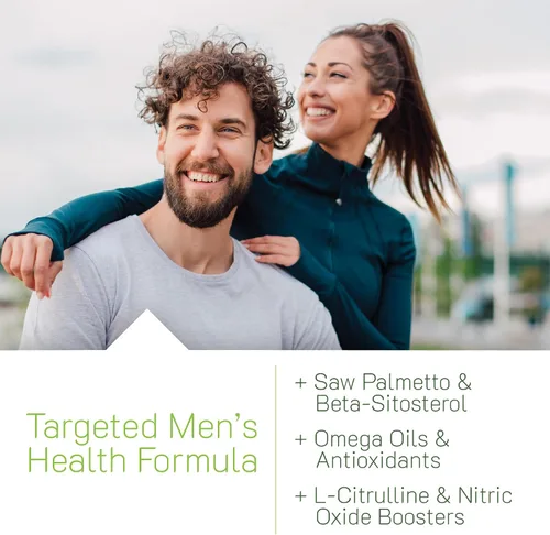 Vista 4 de Irwin Naturals Prosta-Strong RED con potenciadores de óxido nítrico, palma enana americana, licopeno, semillas de calabaza y más, suplementos