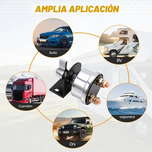 Vista 6 de Interruptor de desconexión de batería FEITON 200A con soporte de montaje