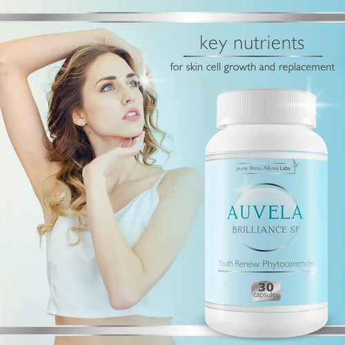 Vista 5 de Auvela Brilliance SF - Youth Renew Phytoceramides - Hidrata tu piel - Promueve una apariencia más juvenil y suavidad - Ayuda a prevenir la aparición