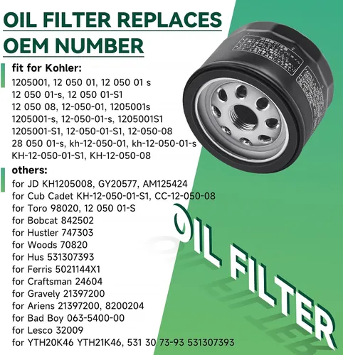 Vista 5 de 12-050-01-S 12 050 01 Filtro de aceite para motor KH-12-050-01-S KH-12-050-08 1205001-S CH18-CH25 CV18-CV25 CV17-CV26 AM125424, 49065-7 007 4