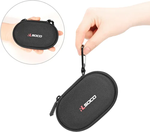 Vista 6 de RLSOCO Funda de transporte para Logitech Pebble Mouse 2 M350s Slim/POP/Pebble Bluetooth Ratón inalámbrico con llavero - Negro (solo funda)