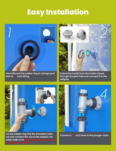 Vista 5 de SUMMERBUDDY Kit de piezas de piscina sobre el suelo, pieza de bomba de piscina de repuesto con válvula de émbolo dividida, válvula de émbolo
