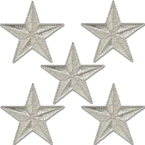 Vista 20 de Laughing Lizards Parches bordados con estrellas para planchar para ropa, chaquetas, mochilas y decoraciones (negro, 1 pulgada)
