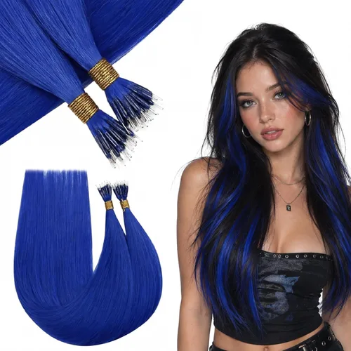 Vista 29 de RUNATURE K Tip - Extensiones de cabello humano real, ombré, pelo corto