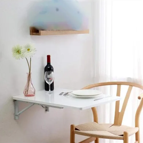 Vista 3 de Mesa de montaje en pared, escritorio de estudio multifuncional, mesa de comedor plegable de cocina, mesas de bar flotantes, escritorio