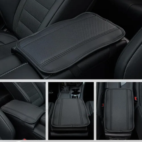 Vista 2 de Amiss - Funda para consola central automóvil, impermeable, ajuste universal, protector de reposabrazos de cuero sintético, accesorios